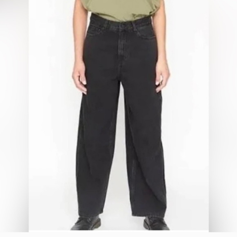 SANDRINE ROSE FREE PEOPLE Charbon Grey Jeans Button Fly Pants Sz 30 NWT Grunge